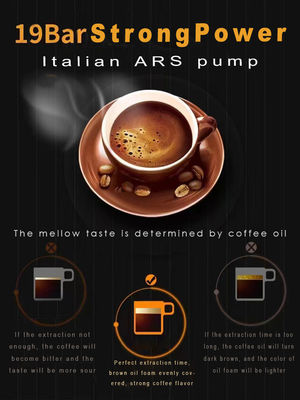 Máquina de café Espresso para casa de 220V com energia automática e tanque de aço inoxidável