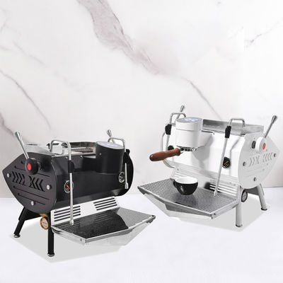 6.0L Máquina de café Latte de caldeira dupla com 3 tigelas de pó e cabo de madeira sólida de 58 mm