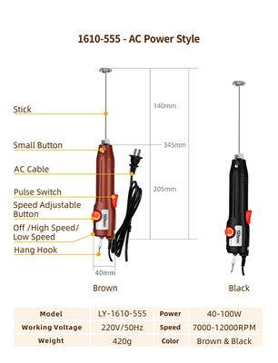 220 V Espinador Elétrico de Leite Mini Misturador de Alimentos de Mão Mixer de Café com Controle de Velocidade