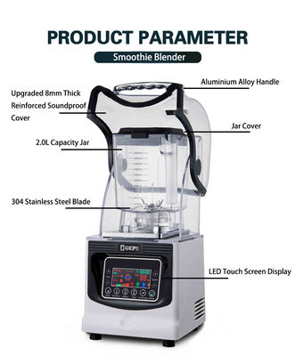8 Configurações de velocidade Fornecer Máquina de triturador de gelo profissional Misturador de smoothie comercial