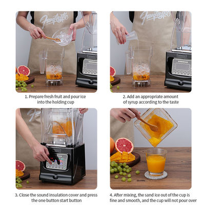 8 Configurações de velocidade Fornecer Máquina de triturador de gelo profissional Misturador de smoothie comercial
